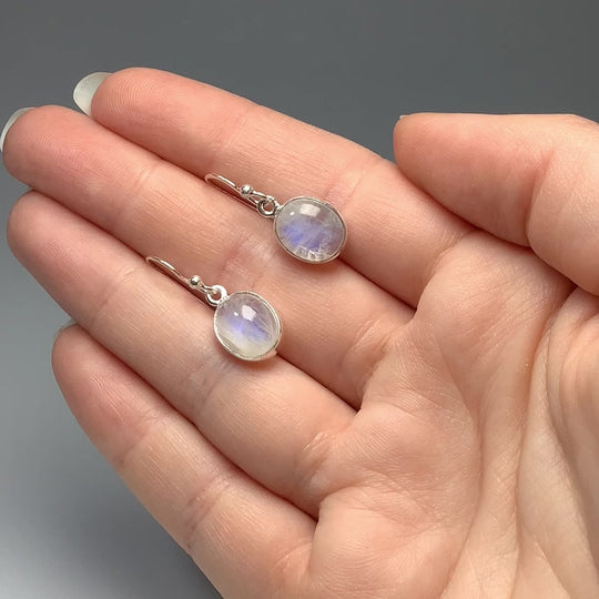 Rainbow Moonstone Dangle Earrings