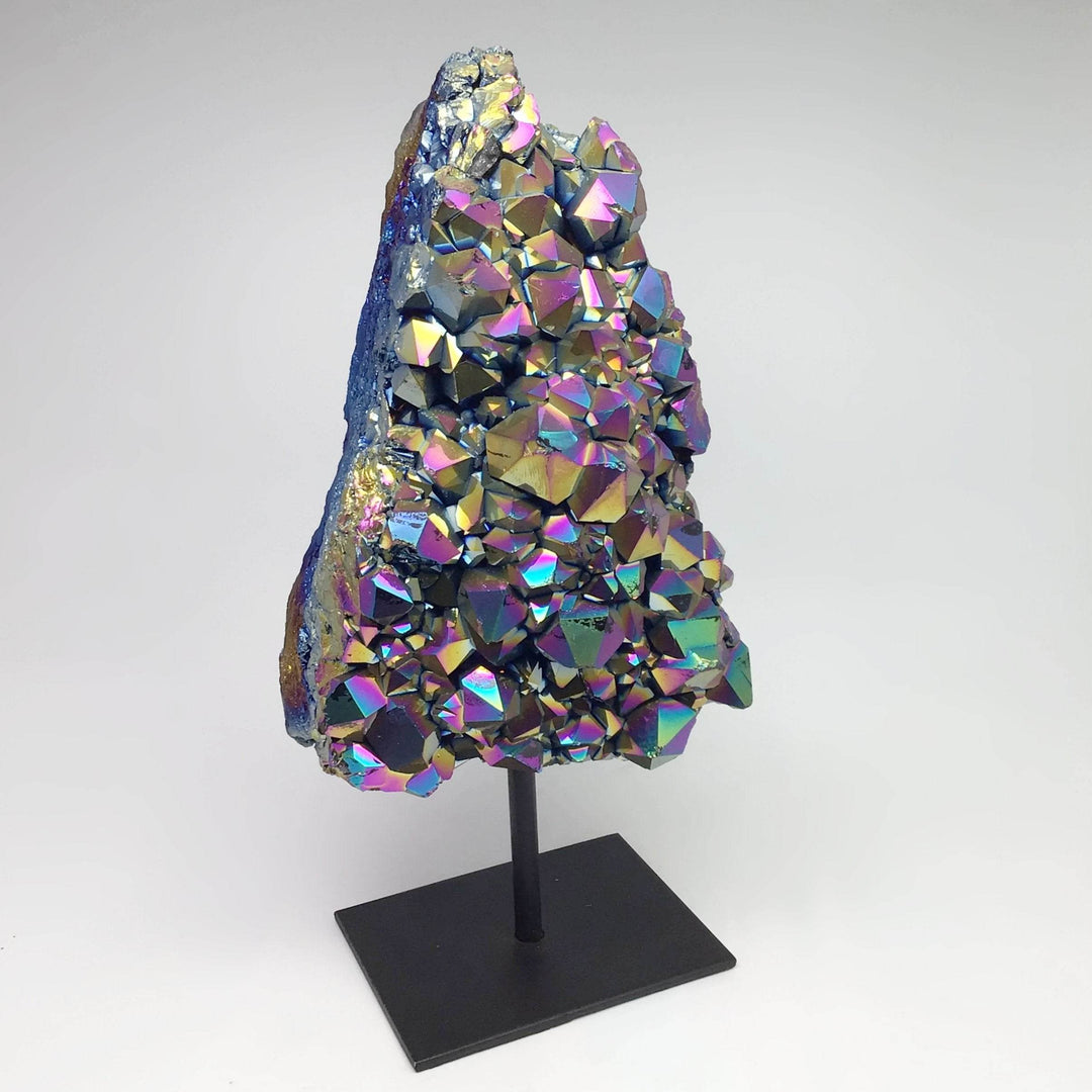 Rainbow Amethyst Druze Cluster On Stand - Rocks and Gems Canada