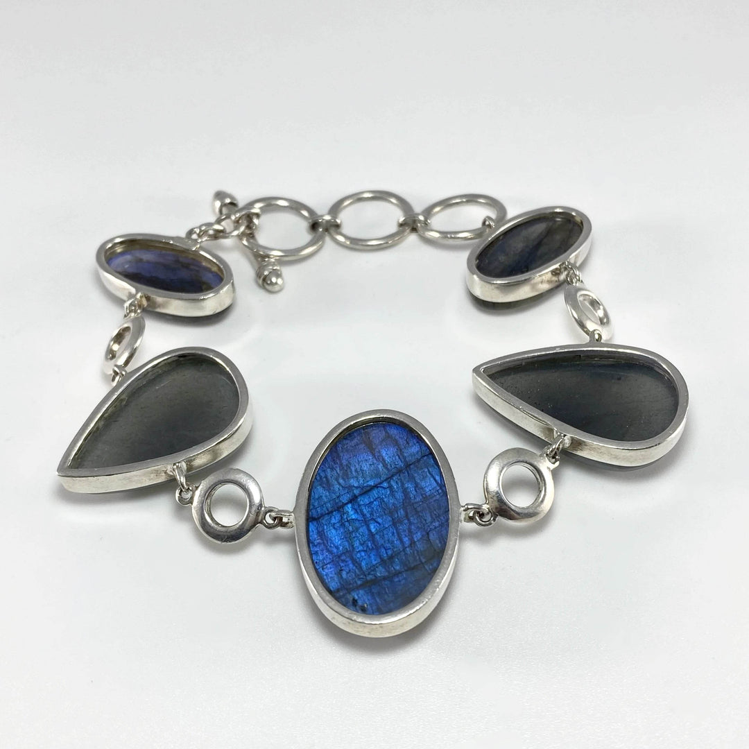 Labradorite Sterling Silver Bracelet - Rocks and Gems Canada