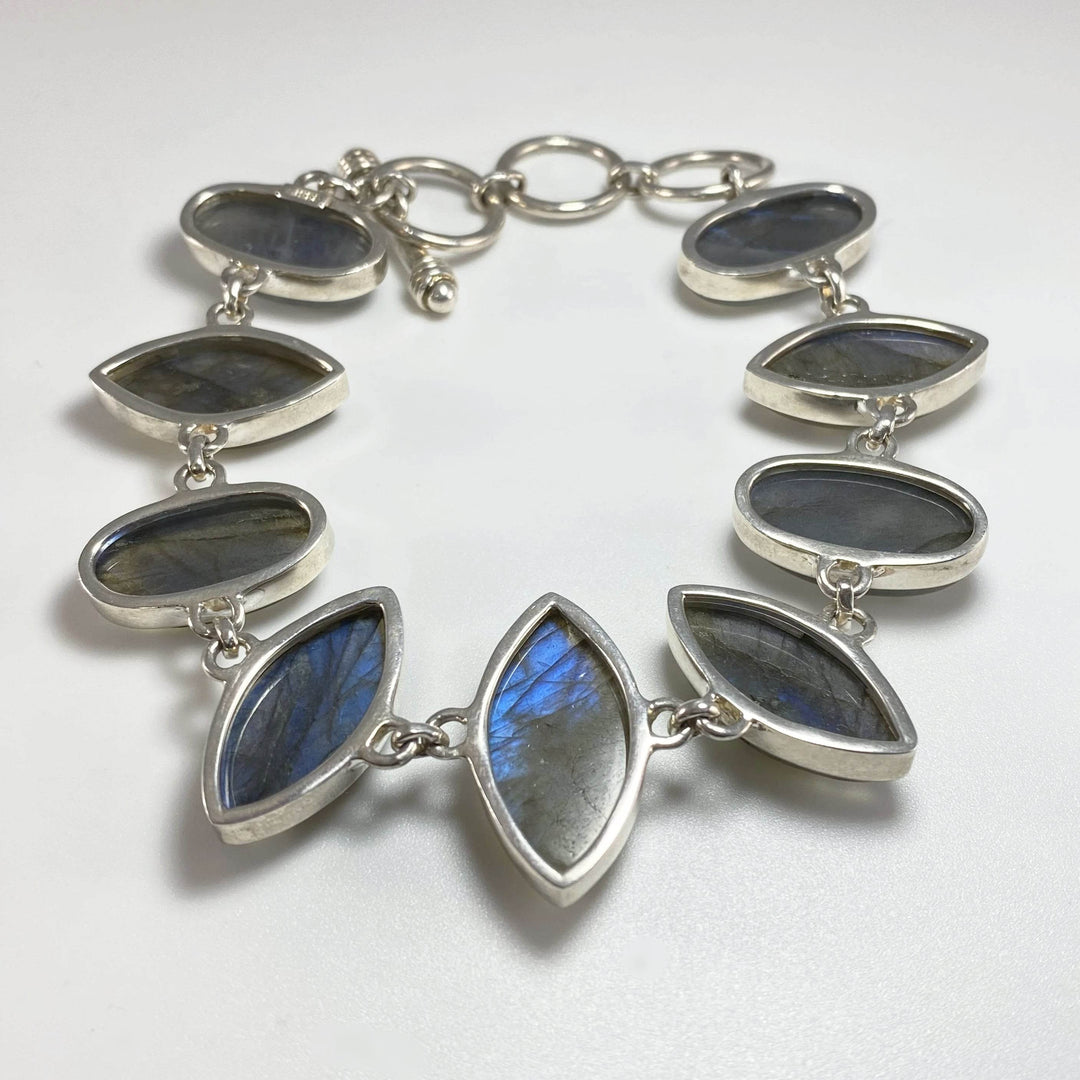 Labradorite Sterling Silver Bracelet - Rocks and Gems Canada