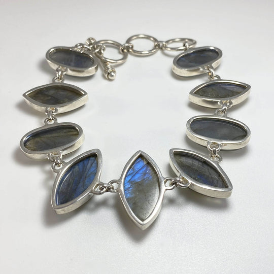 Labradorite Sterling Silver Bracelet - Rocks and Gems Canada