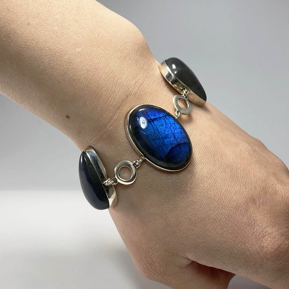 Labradorite Sterling Silver Bracelet - Rocks and Gems Canada