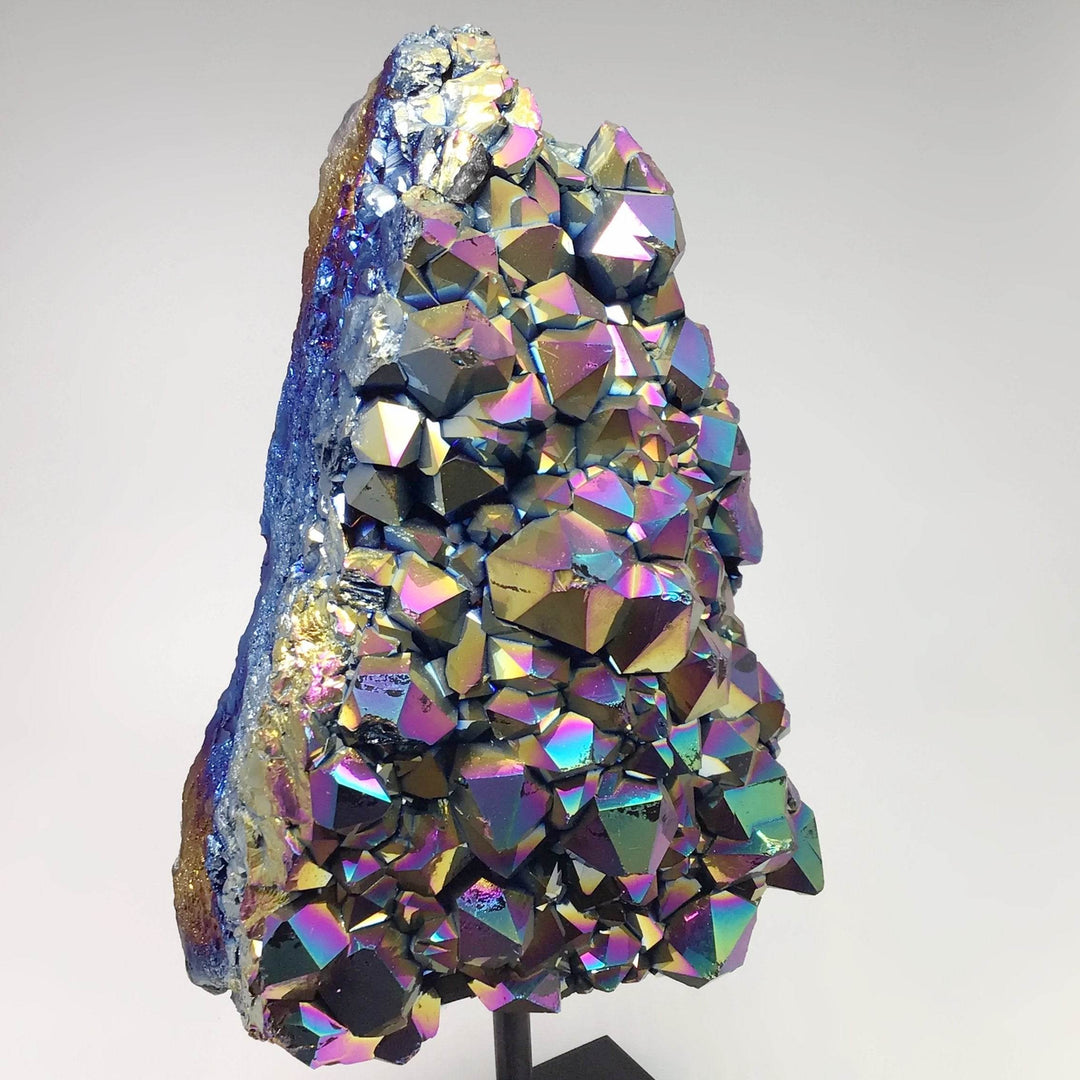 Rainbow Amethyst Druze Cluster On Stand - Rocks and Gems Canada