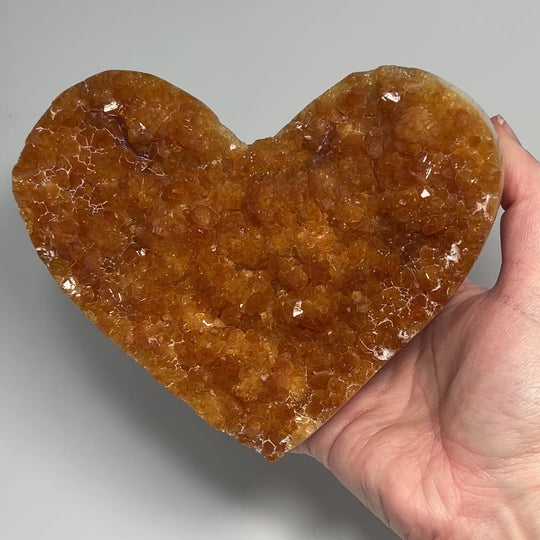 Citrine Druze Cluster Heart On Stand
