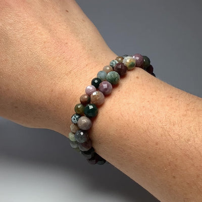 Indian Agate Faceted Beaded Bracelet
