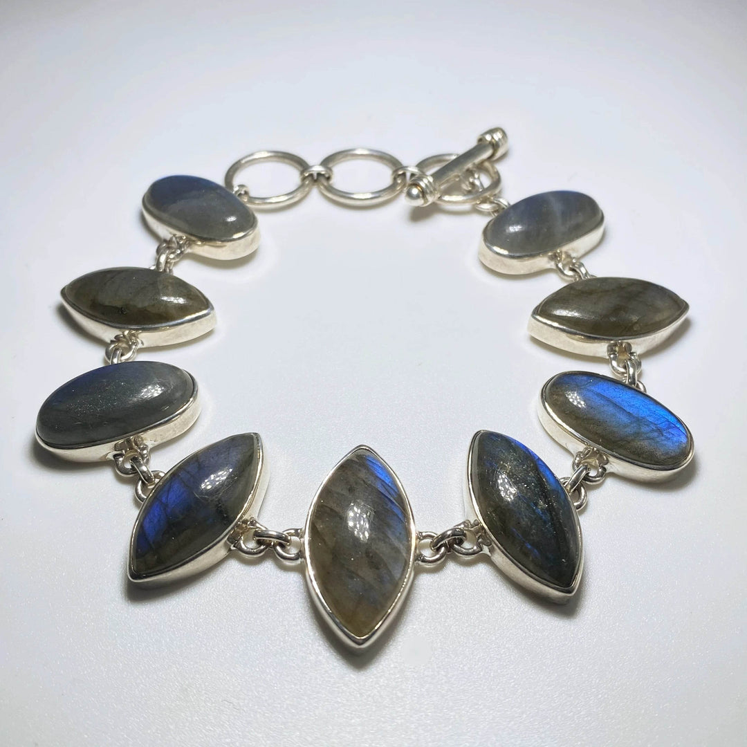 Labradorite Sterling Silver Bracelet - Rocks and Gems Canada
