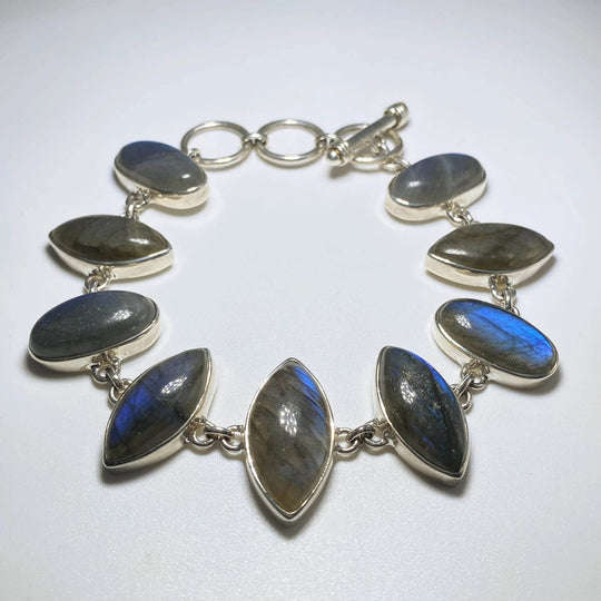Labradorite Sterling Silver Bracelet - Rocks and Gems Canada