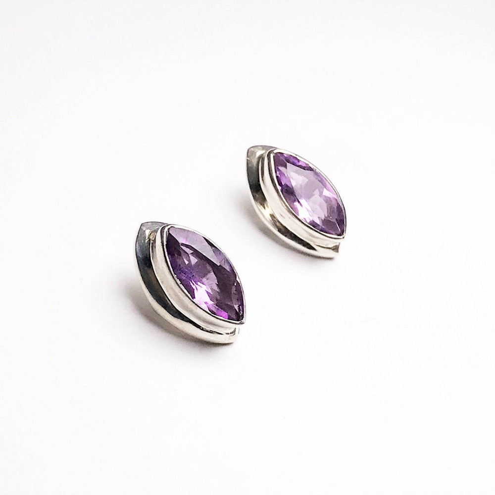 Amethyst Stud Earrings - Rocks and Gems Canada