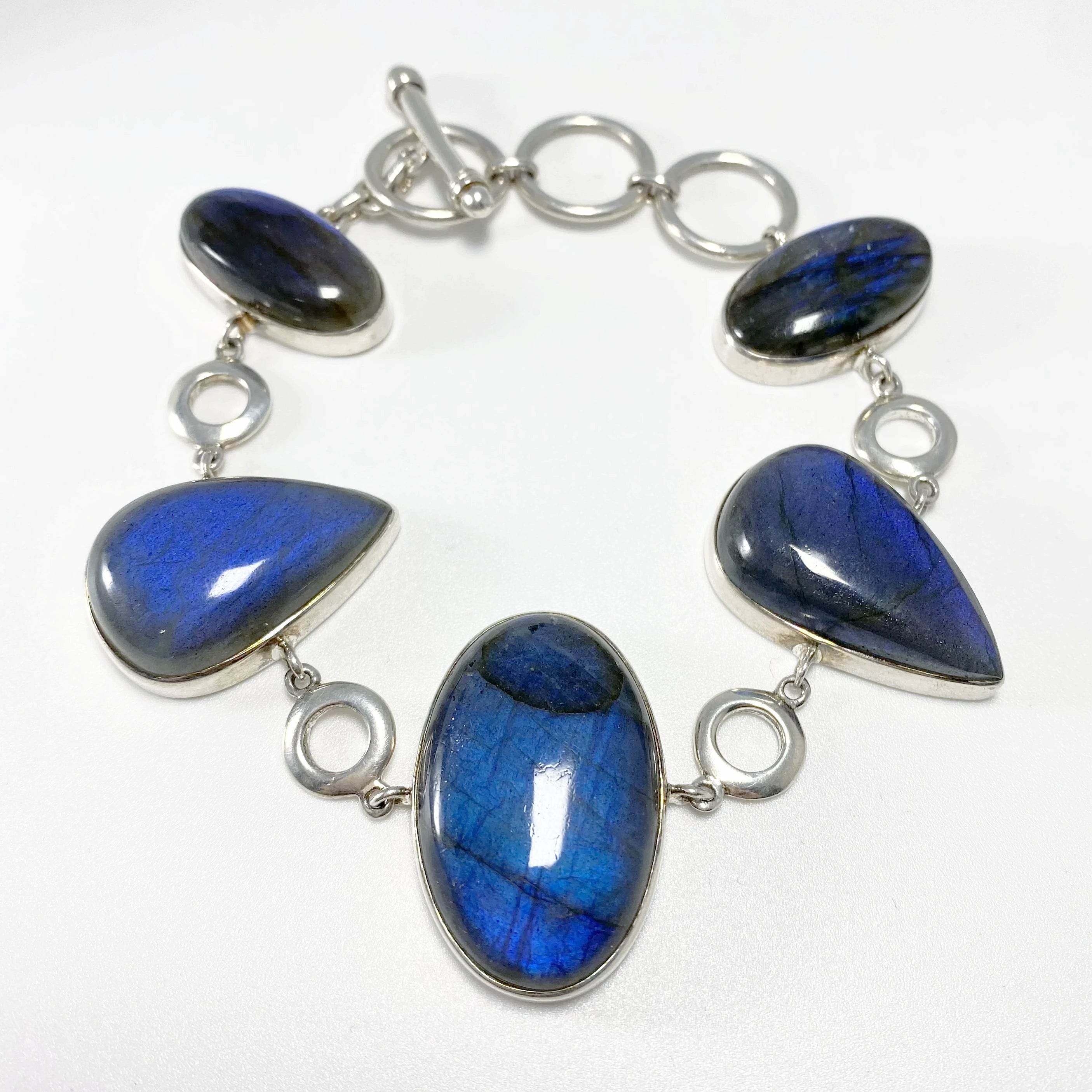 Labradorite Sterling Silver Bracelet - Rocks and Gems Canada