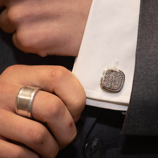 Plated Druzy Cufflinks - Rocks and Gems Canada