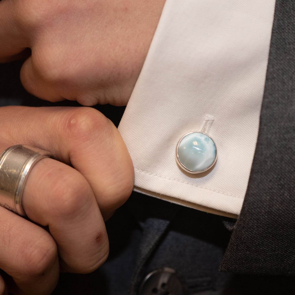 Larimar Cufflinks - Rocks and Gems Canada