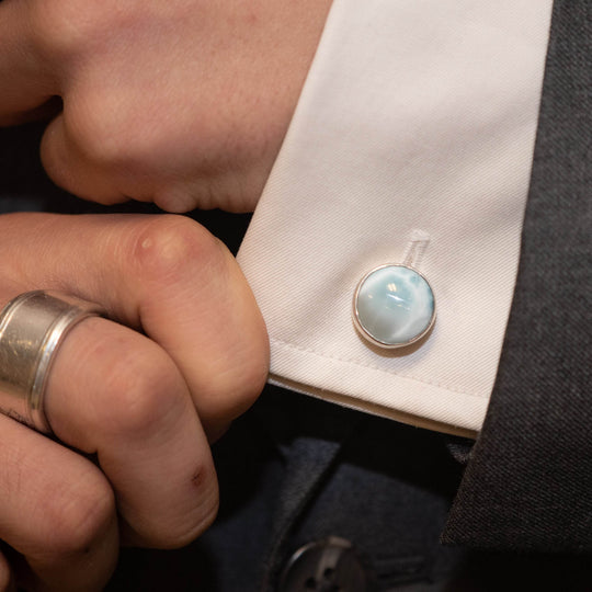 Larimar Cufflinks - Rocks and Gems Canada