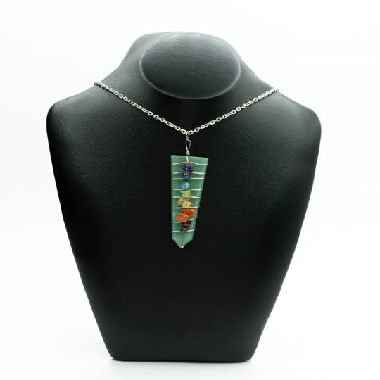 Wire Wrapped Flat Point Necklace with Chakra - Rocks and Gems Canada