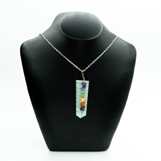 Wire Wrapped Flat Point Necklace with Chakra - Rocks and Gems Canada