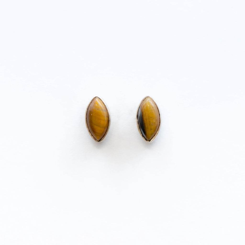 Tiger Eye Stud Earrings - Rocks and Gems Canada