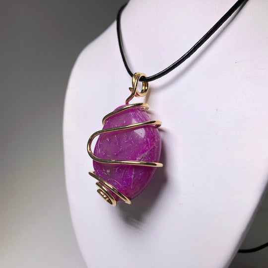 Wire Wrap Pendant - Gold Plated - Rocks and Gems Canada