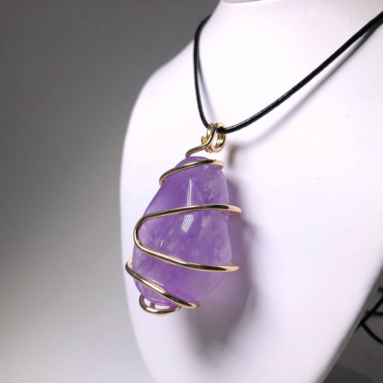 Wire Wrap Pendant - Gold Plated - Rocks and Gems Canada