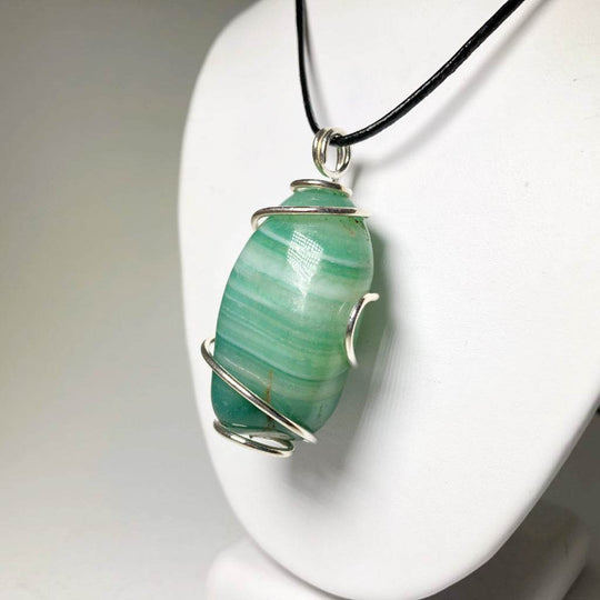 Wire Wrap Pendant - Silver Plated - Rocks and Gems Canada