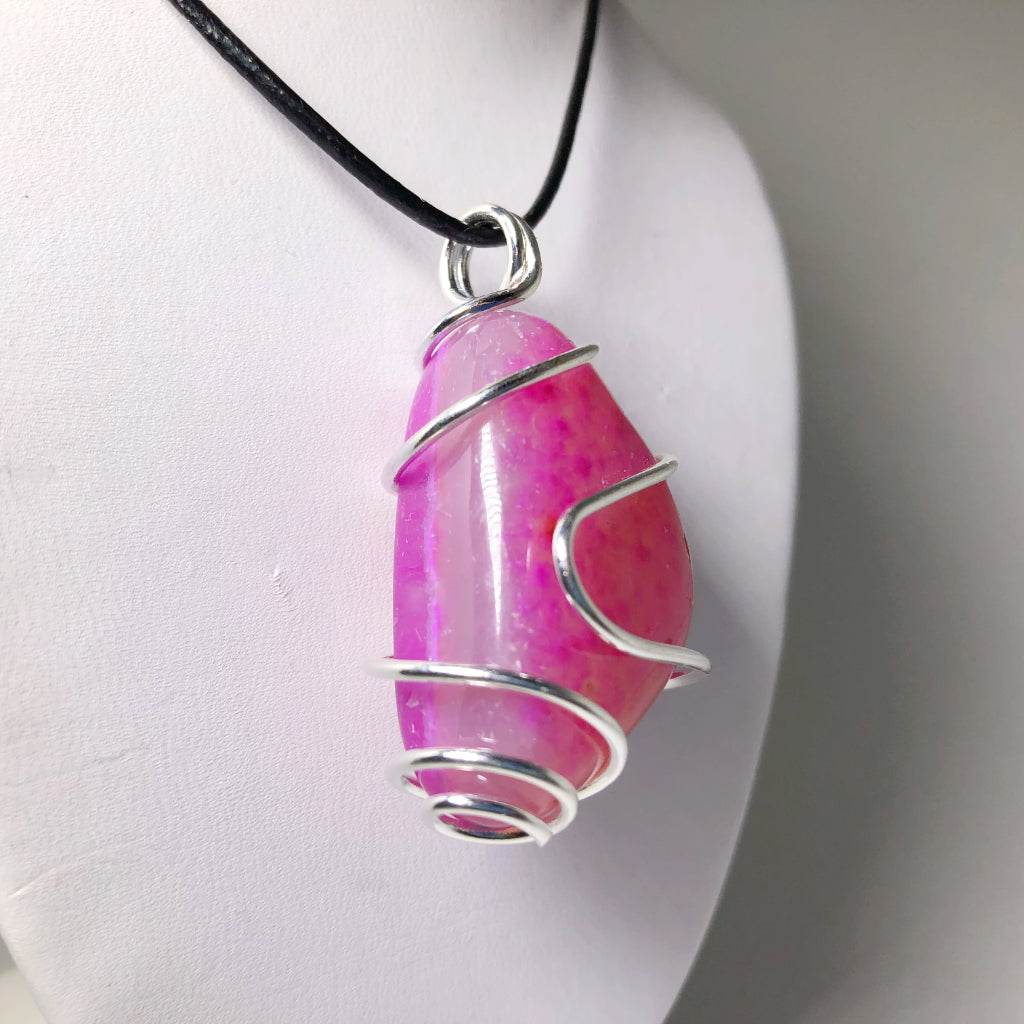 Wire Wrap Pendant - Silver Plated - Rocks and Gems Canada