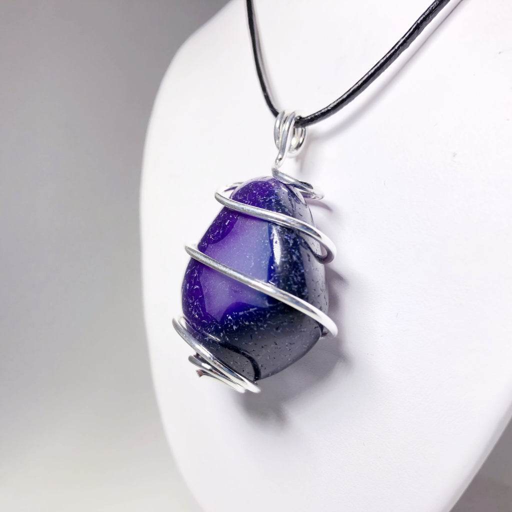 Wire Wrap Pendant - Silver Plated - Rocks and Gems Canada