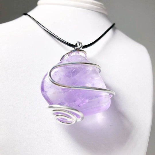 Wire Wrap Pendant - Silver Plated - Rocks and Gems Canada