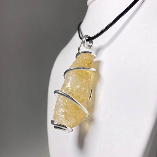 Wire Wrap Pendant - Silver Plated - Rocks and Gems Canada