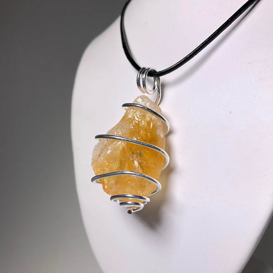 Wire Wrap Pendant - Silver Plated - Rocks and Gems Canada