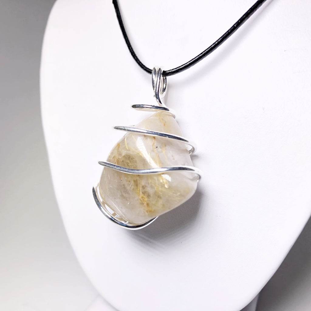 Wire Wrap Pendant - Silver Plated - Rocks and Gems Canada
