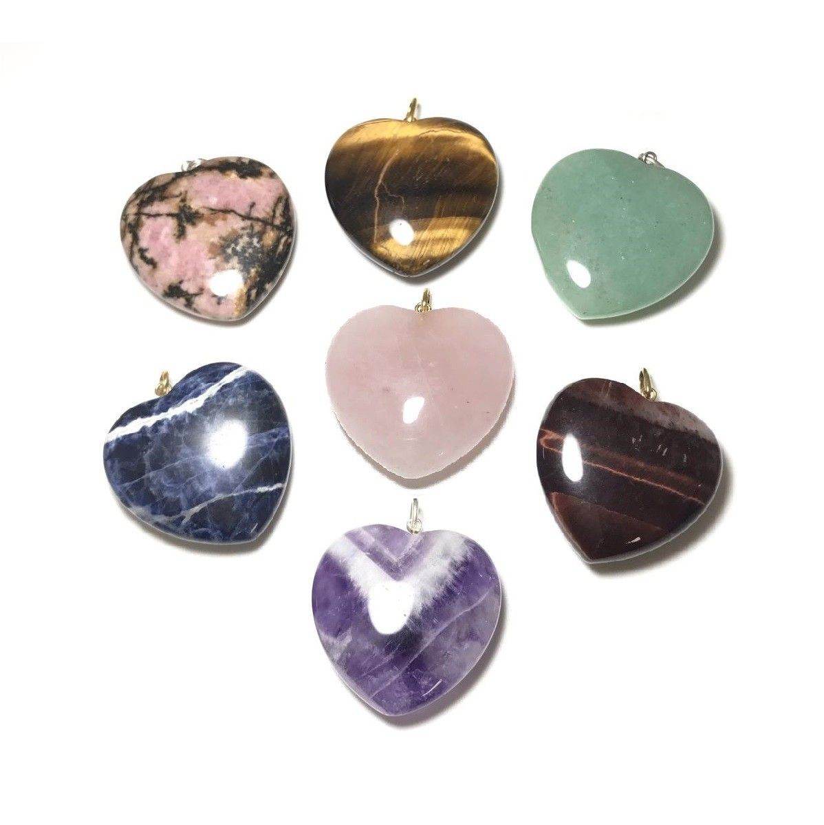 Heart Shaped Gemstone Pendant - Large - Rocks and Gems Canada