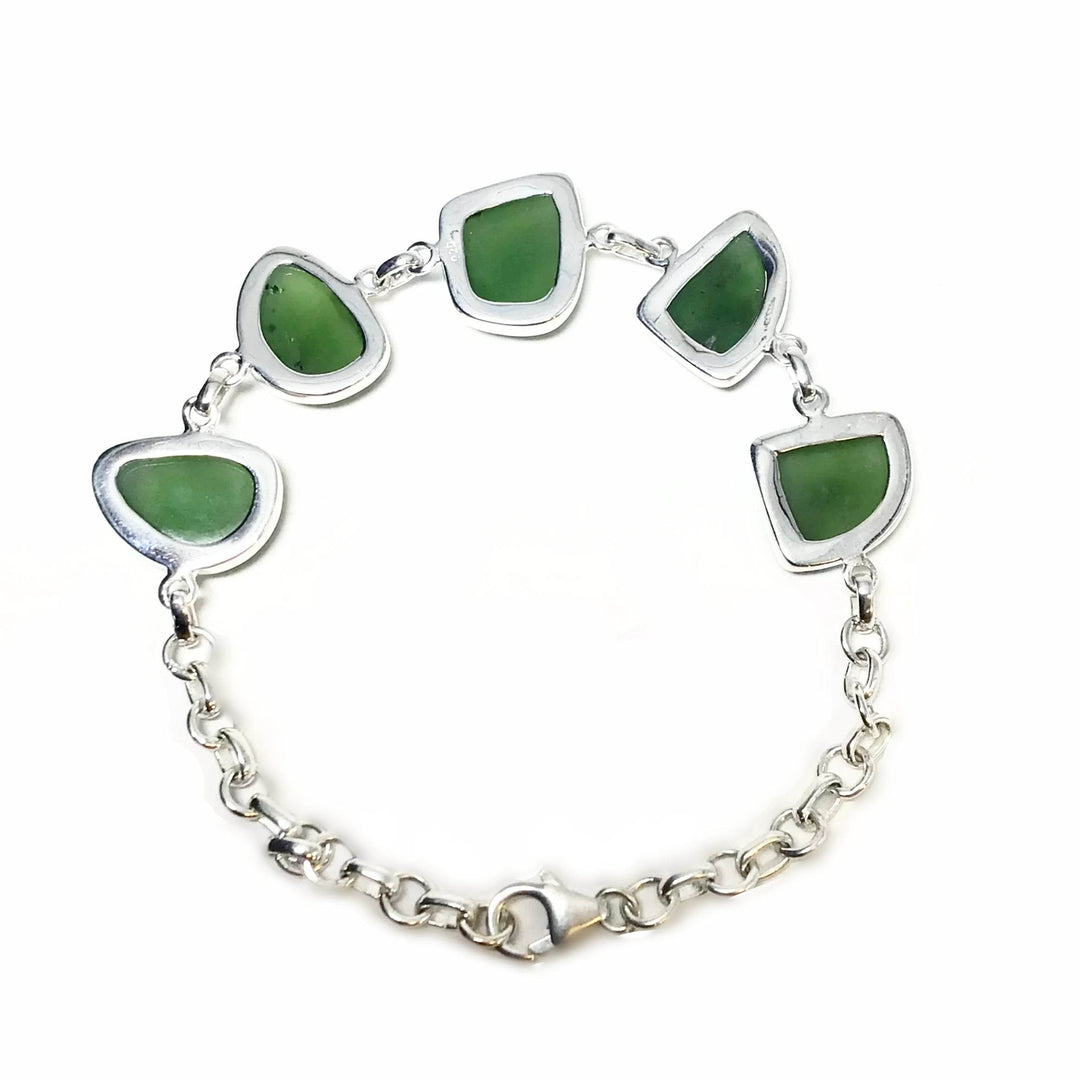 Canadian Jade Sterling Silver Bracelet - Rocks and Gems Canada
