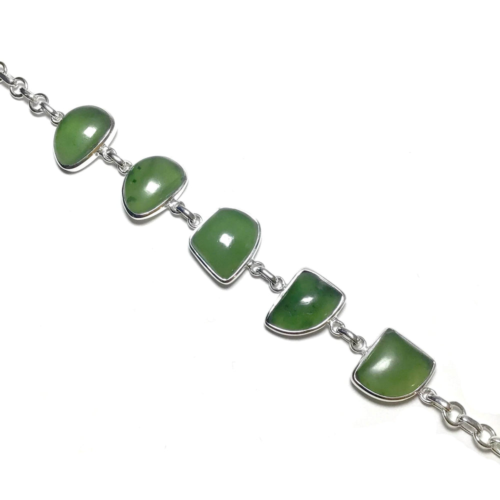 Canadian Jade Sterling Silver Bracelet - Rocks and Gems Canada