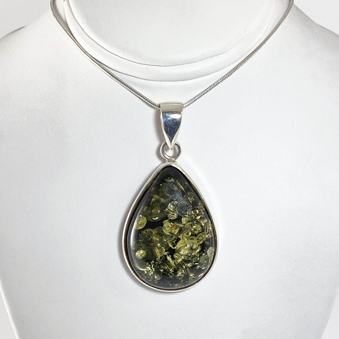 Green Amber Pendant - Rocks and Gems Canada