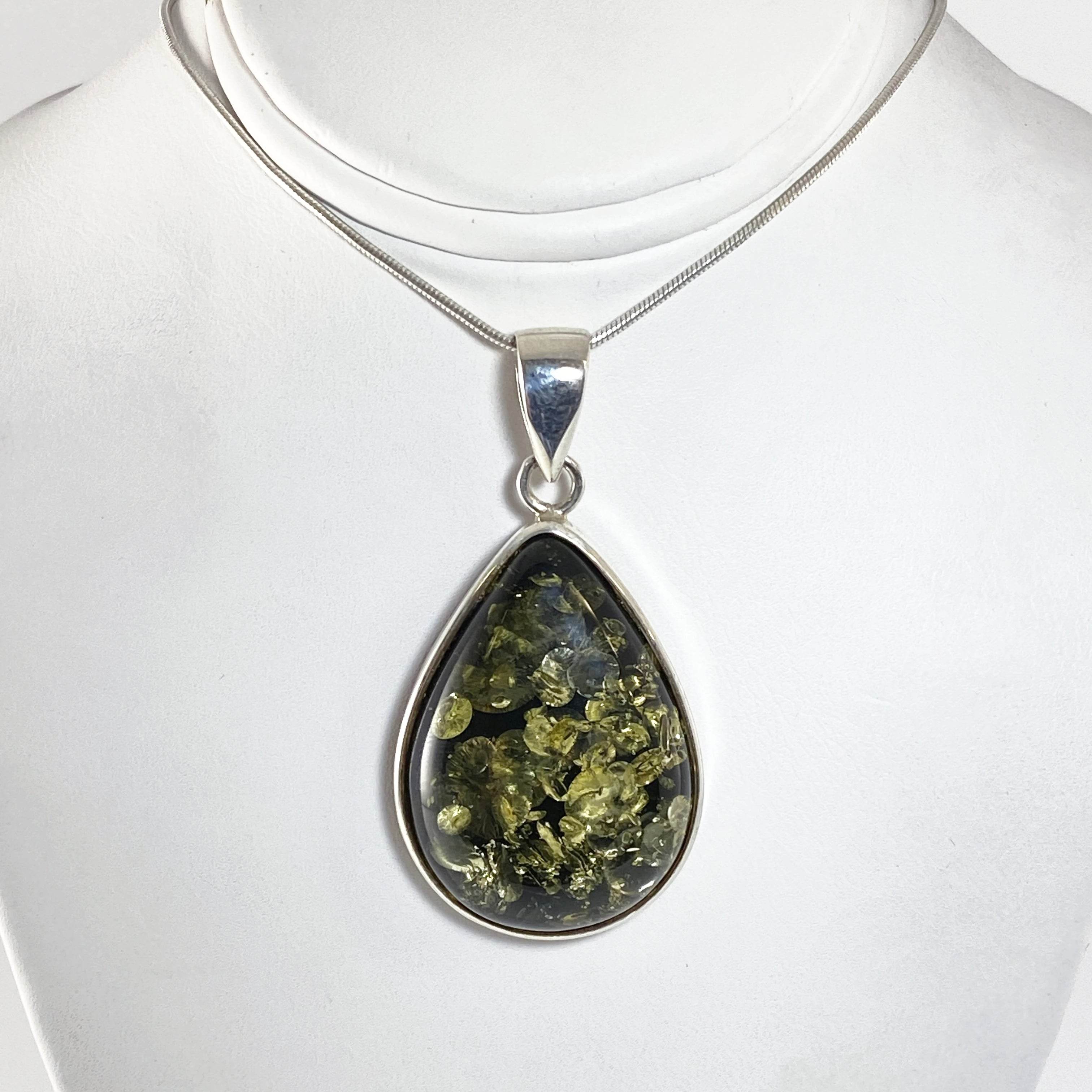 Green Amber Pendant - Rocks and Gems Canada