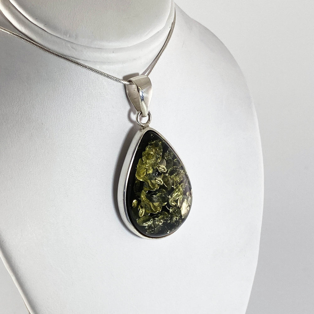 Green Amber Pendant - Rocks and Gems Canada