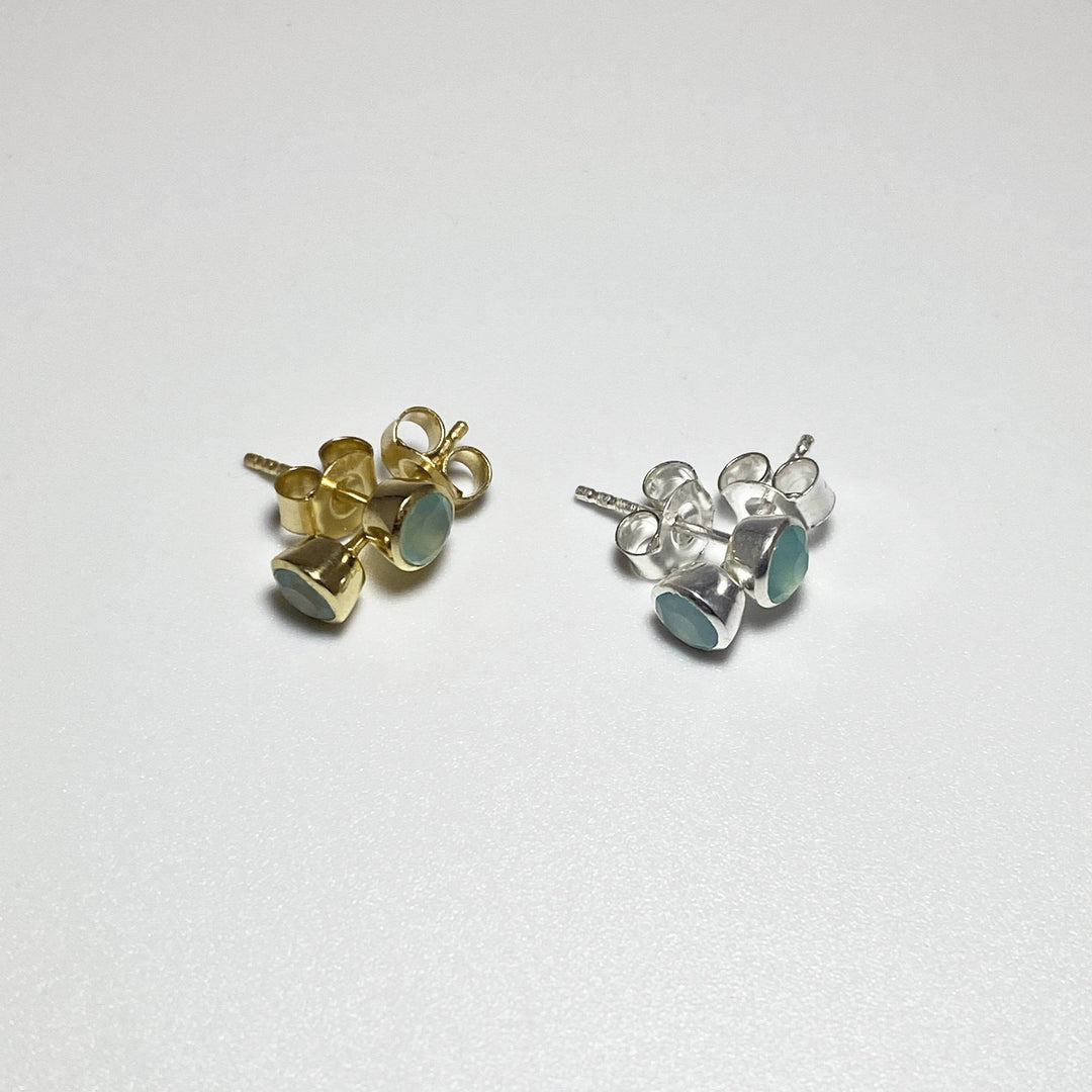 Blue Onyx Stud Earrings - Rocks and Gems Canada