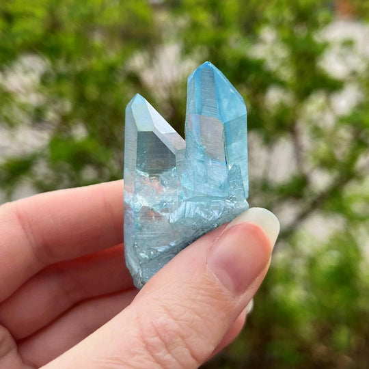 Aqua Aura Quartz Cluster - Rocks and Gems Canada