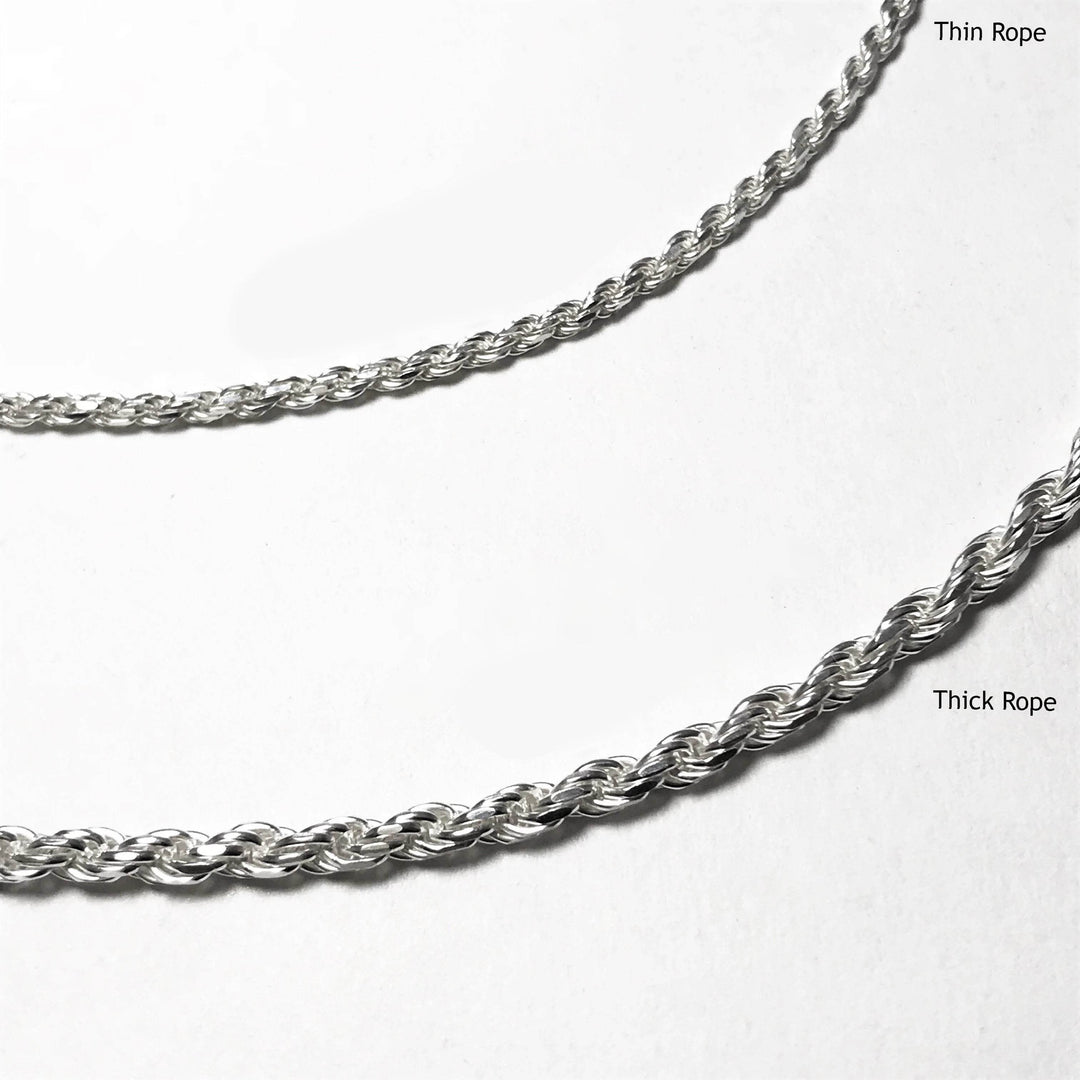 Sterling Silver Chain - Rope Style - Rocks and Gems Canada