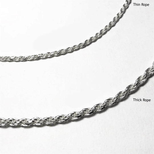 Sterling Silver Chain - Rope Style - Rocks and Gems Canada