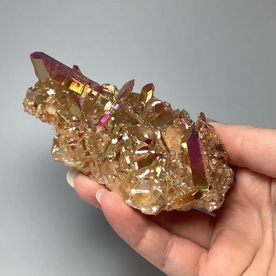 Sunset Aura Quartz Cluster