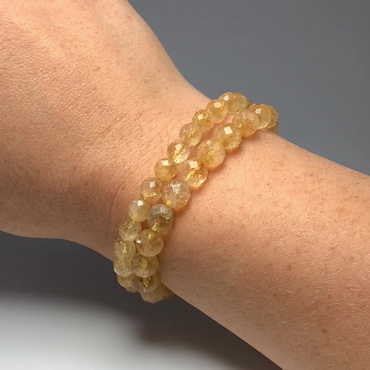 Citrine Faceted Beaded Bracelet