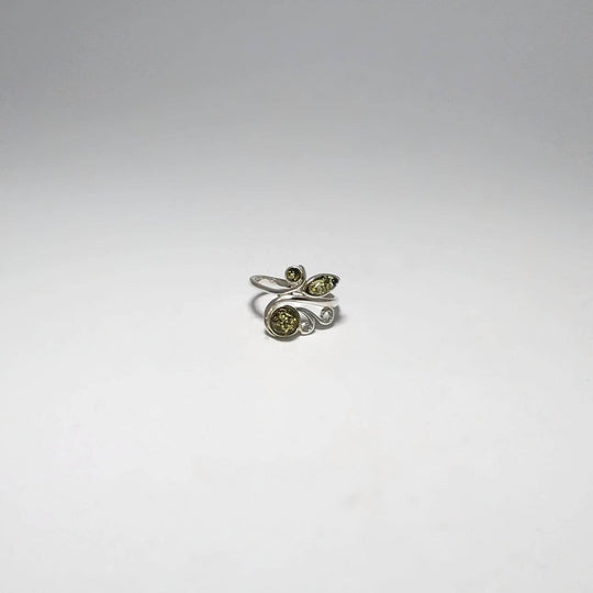 Green Amber Ring - Rocks and Gems Canada