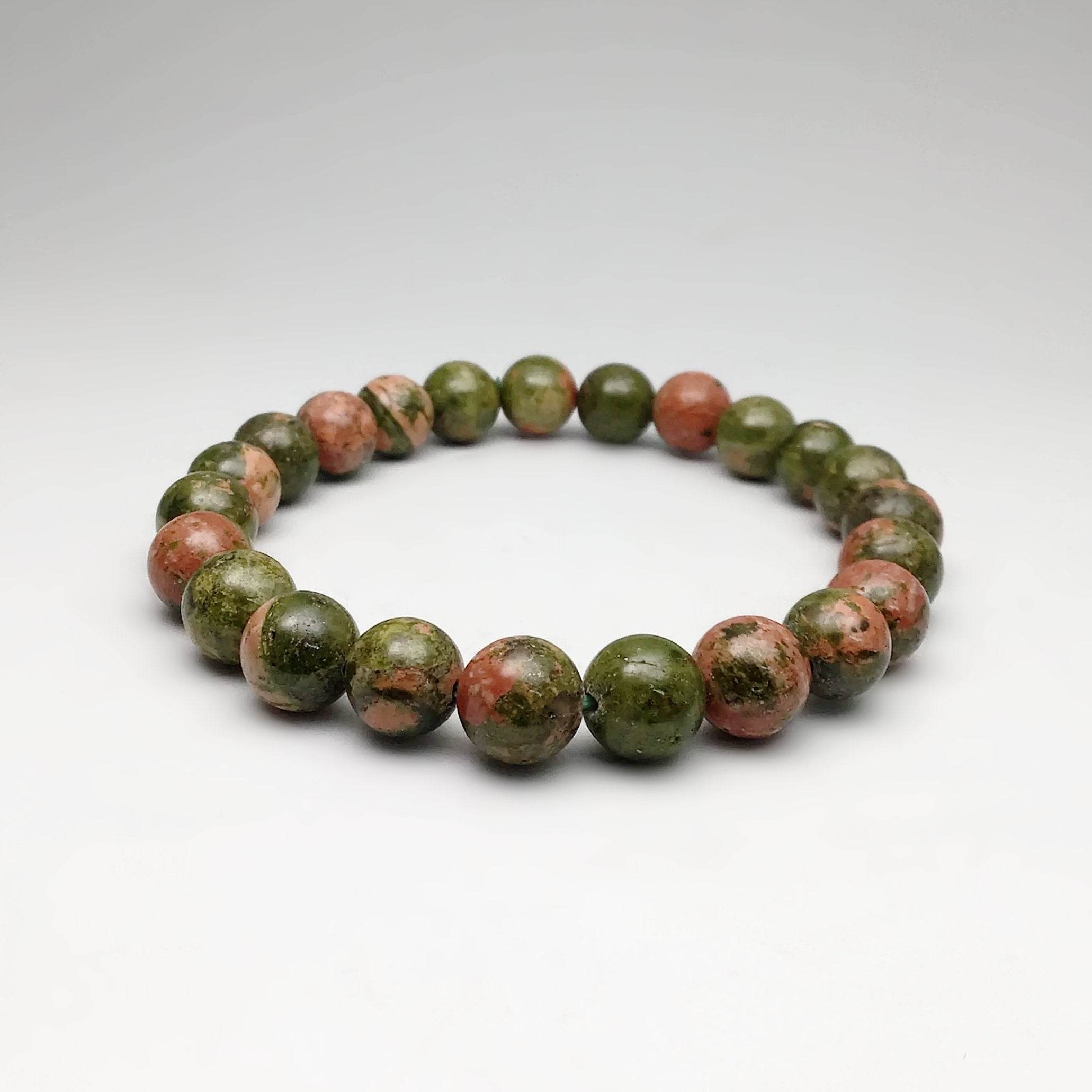 Unakite Jasper Beaded Bracelet - Rocks and Gems Canada