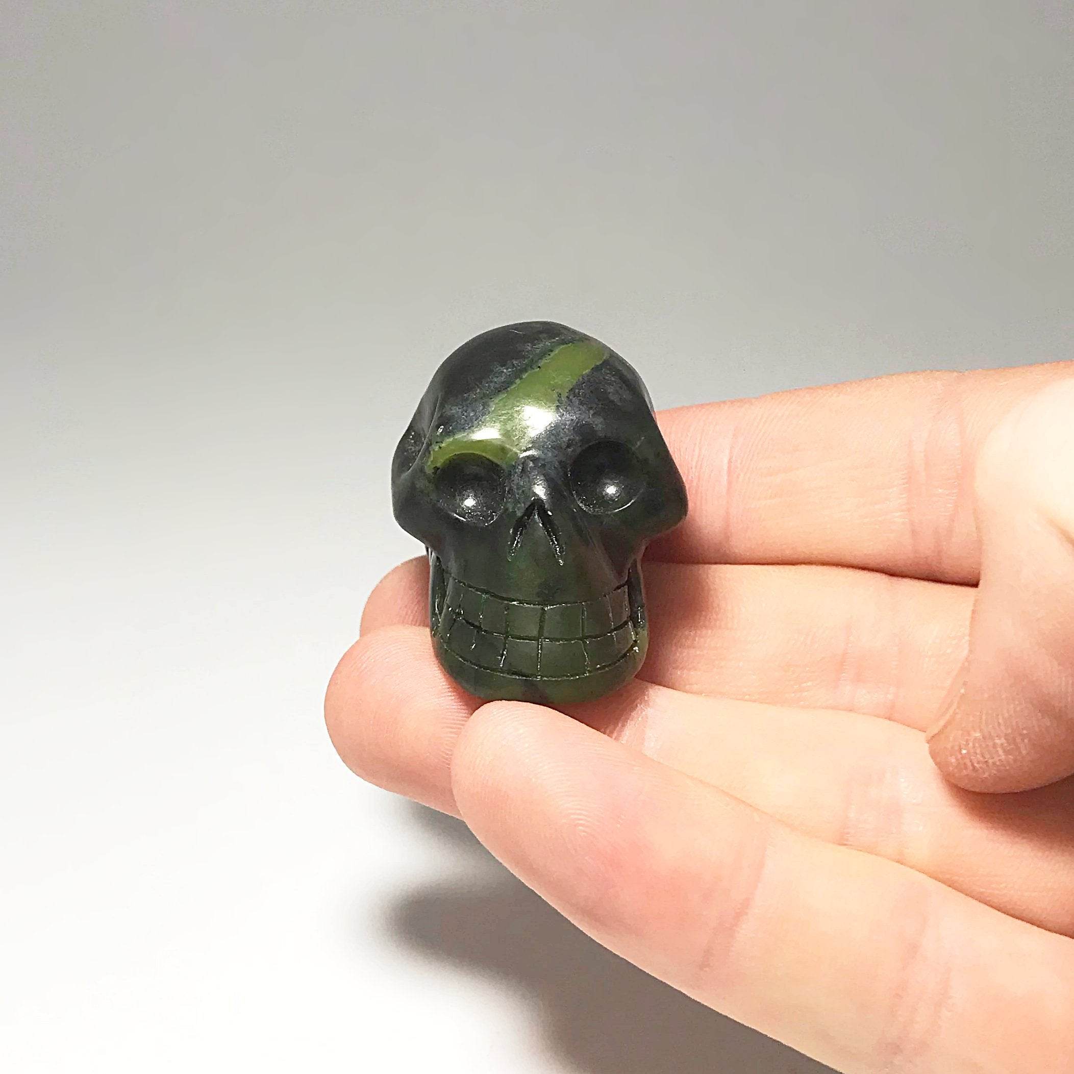 Carved Canadian Jade Skull - Rocks and Gems Canada