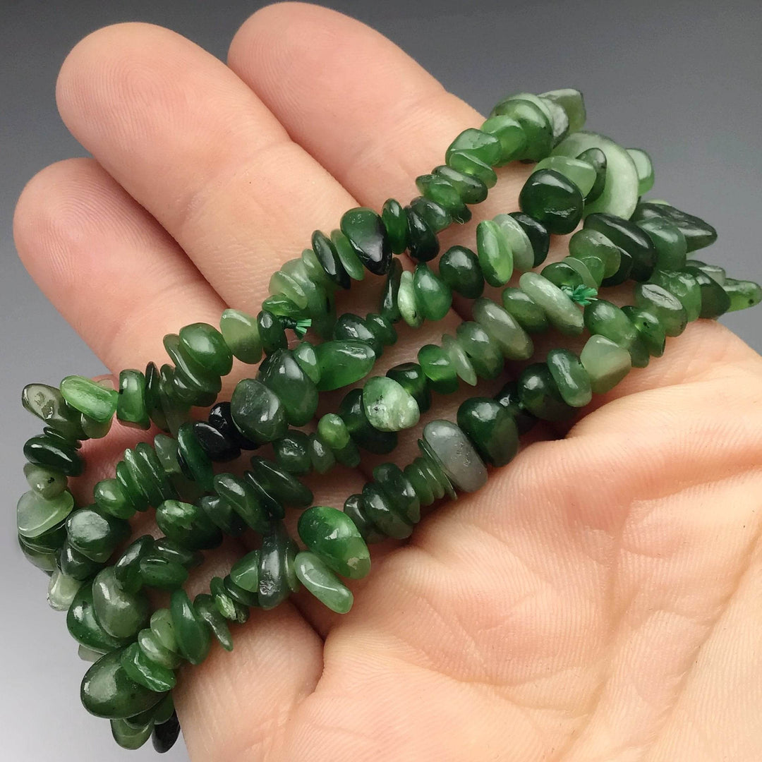 Canadian Jade Chip Beaded Bracelet - Rocks and Gems Canada