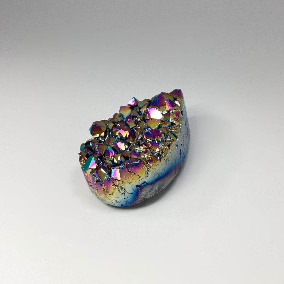 Rainbow Amethyst Druze Cluster Teardrop Carving - Rocks and Gems Canada