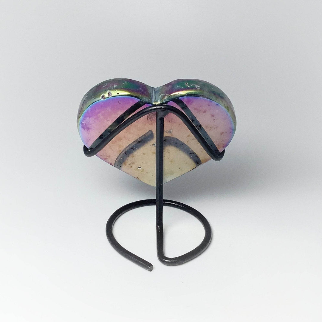 Rainbow Agate Heart on Stand - Rocks and Gems Canada