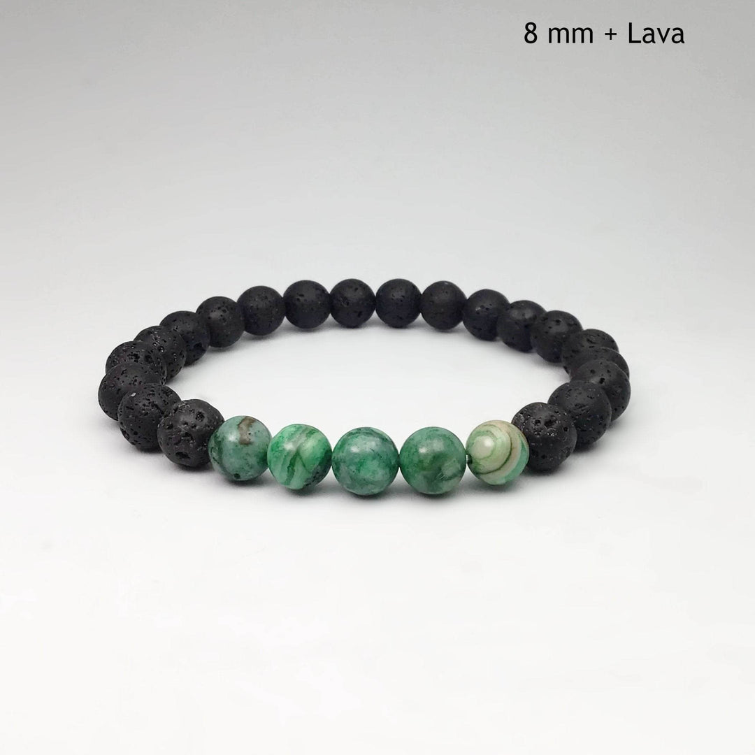Green Crazy Lace Agate Beaded Bracelet - Rocks and Gems Canada