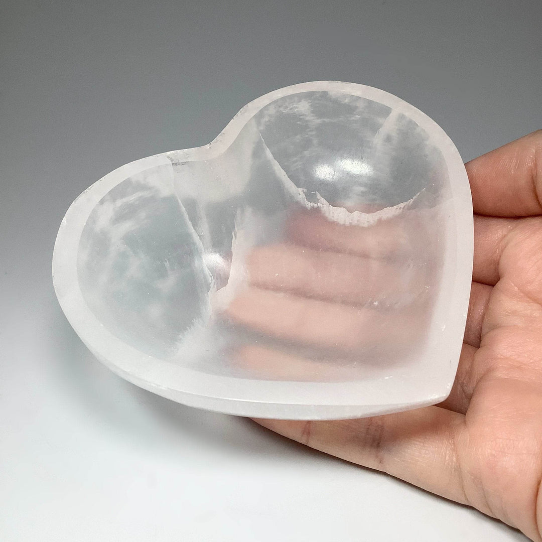 Selenite Heart Bowl - Rocks and Gems Canada