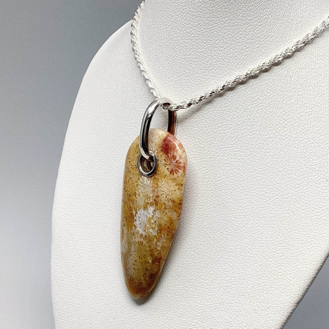 Fossilized Coral Pendant - Rocks and Gems Canada