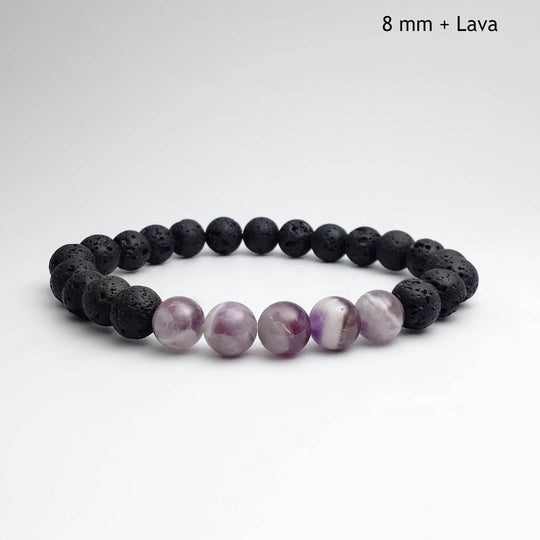 Chevron Amethyst Beaded Bracelet - Rocks and Gems Canada